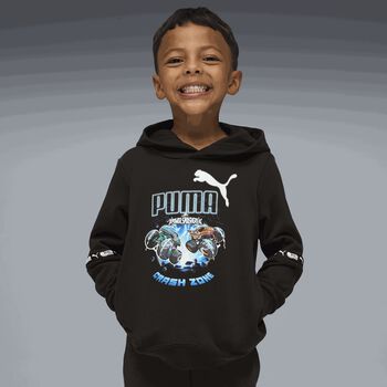 Boys Black Hot Wheels Logo Hooded Top