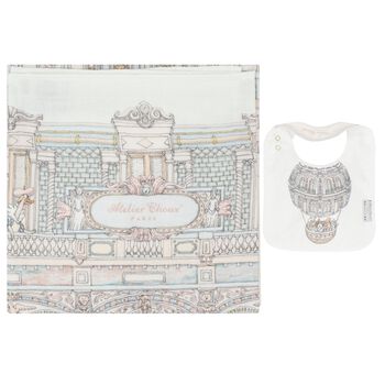 Chateau Choux Carré Swaddle & Bib Gift Set