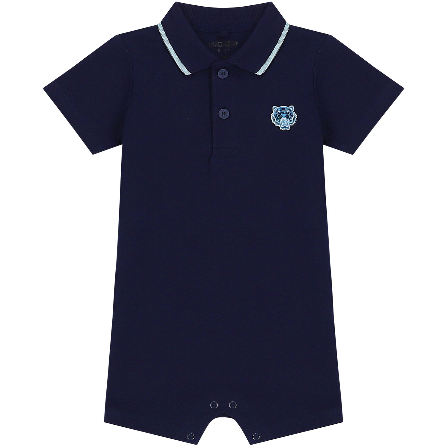 Baby Boys Navy Blue Tiger Romper, 1, hi-res