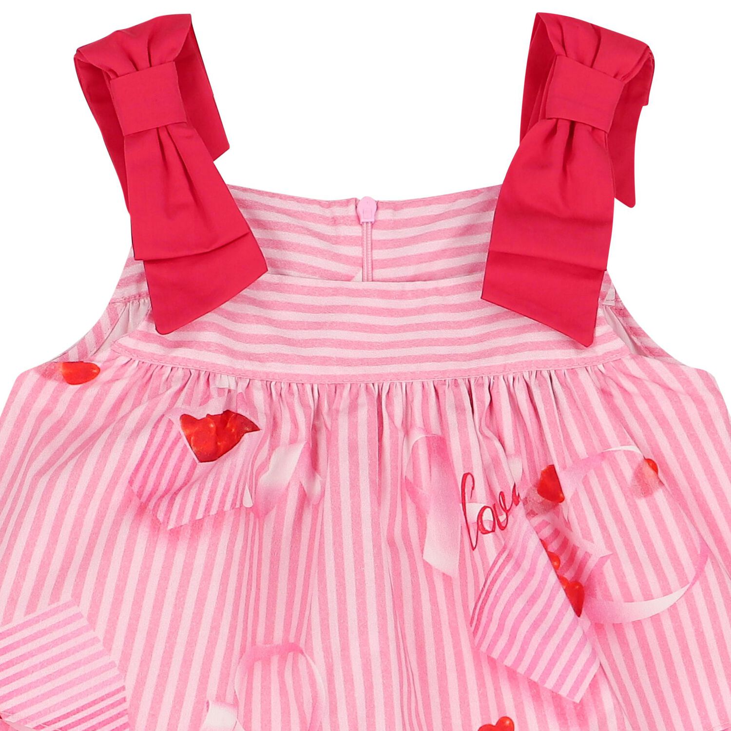 Girls Pink Striped Dress, 1, hi-res