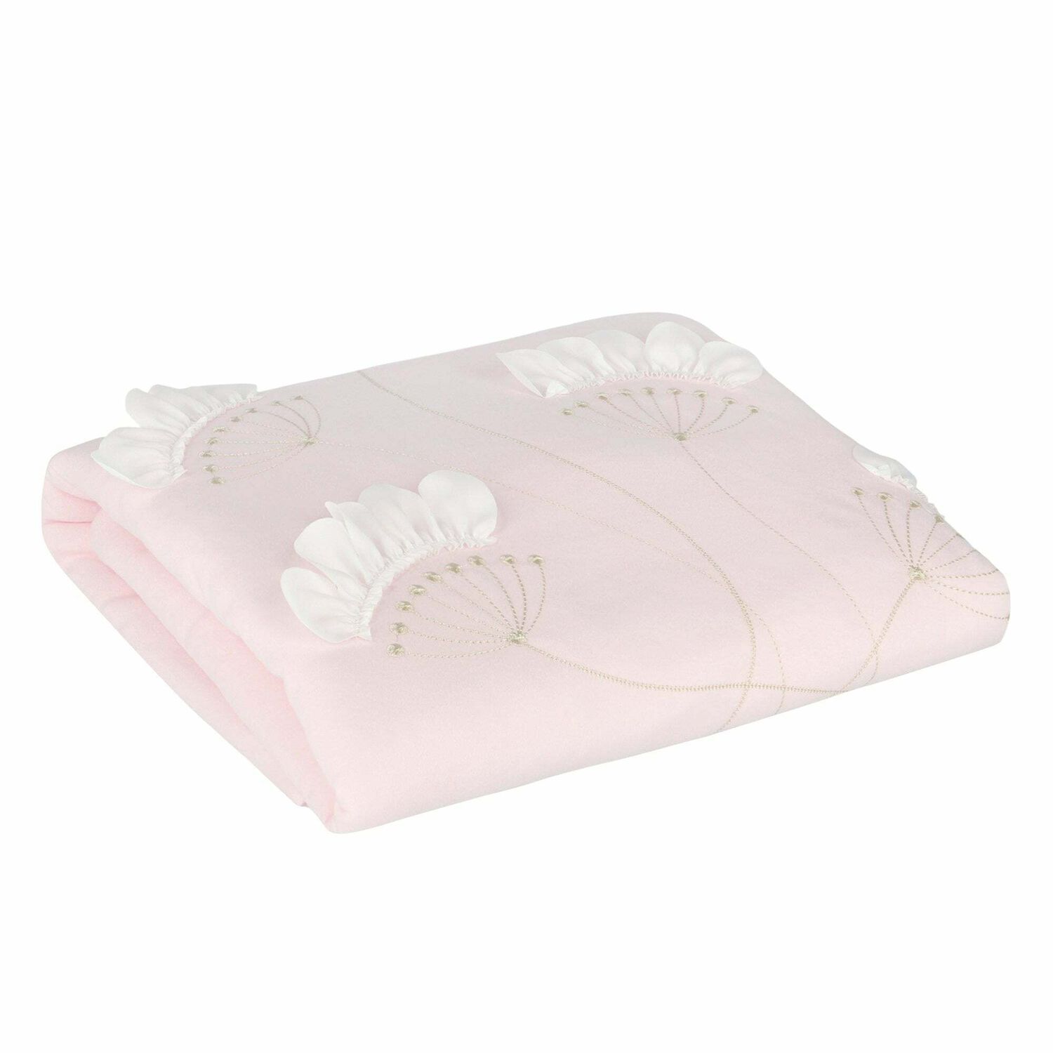 Baby Girls Pink & White Floral Blanket, 1, hi-res