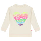 Girls Ivory Heart Long Sleeve Top, 1, hi-res