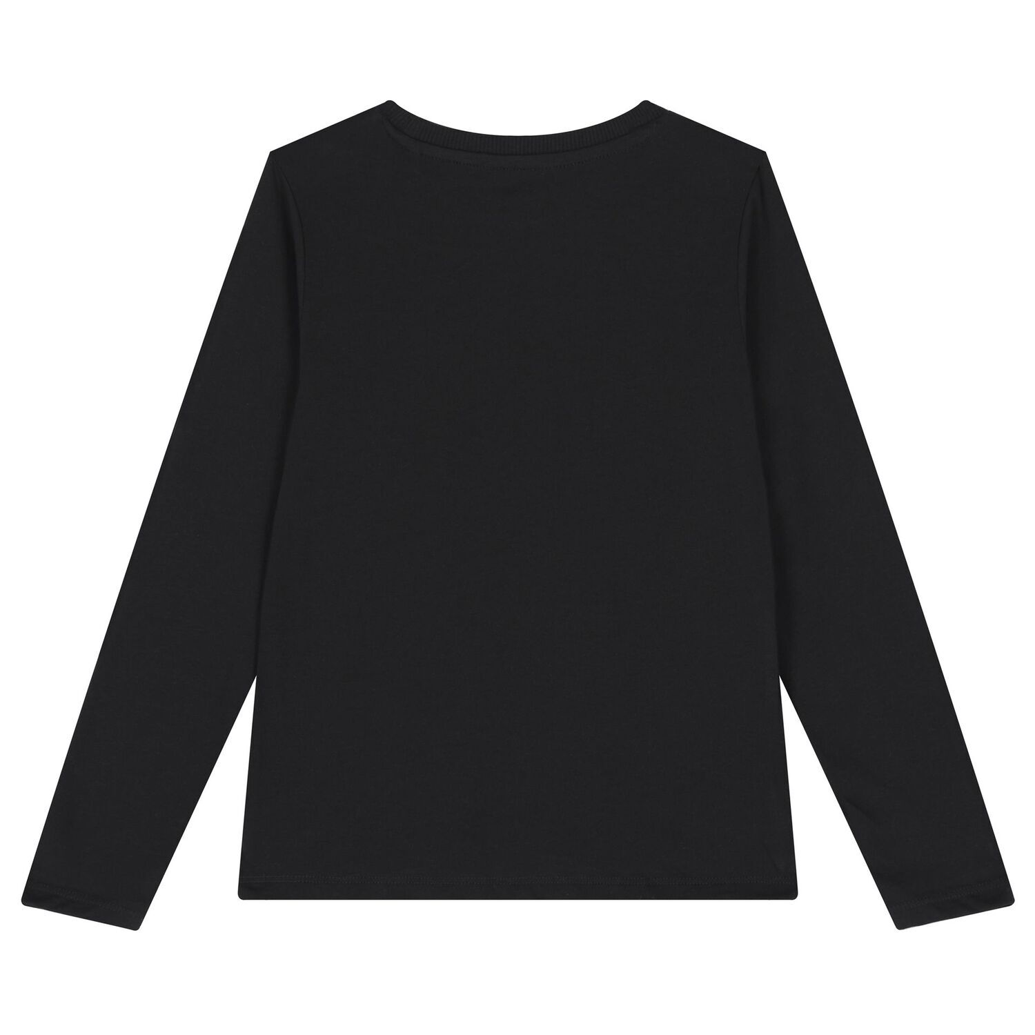 Boys Black Logo Long Sleeve Top, 2, hi-res