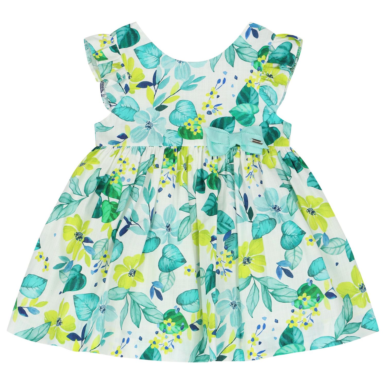 Younger Girls Girls Green Floral Dress, 1, hi-res image number null