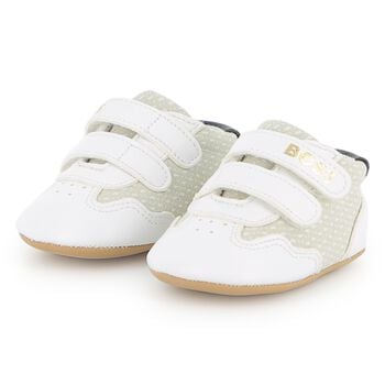 Baby Boys Ivory Logo Pre Walker Shoes