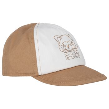 Baby Boys White & Beige Logo Cap