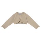 Younger Girls Beige Knitted Cardigan, 2, hi-res