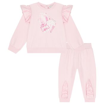 Younger Girls Pink Tracksuit