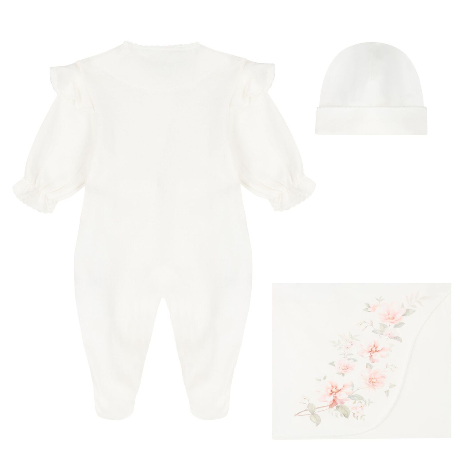 Baby Girls Ivory Floral Babygrow Gift Set, 2, hi-res image number null