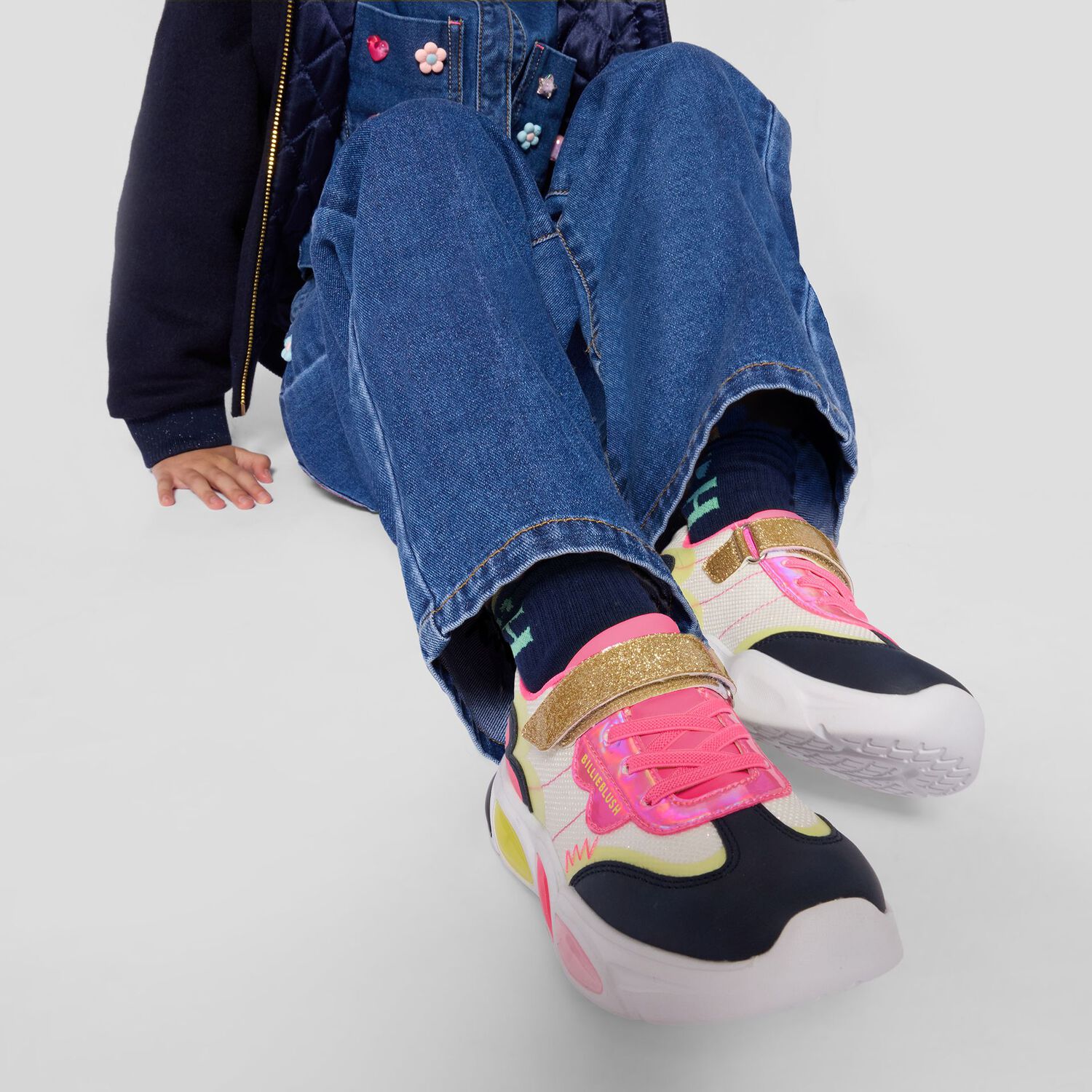 Girls Multi-Coloured Logo Trainers, 1, hi-res