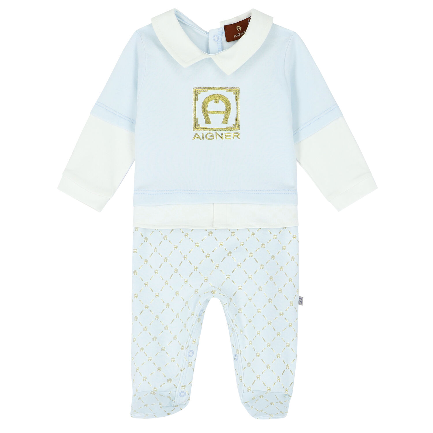Blue Logo Babygrow, 2, hi-res