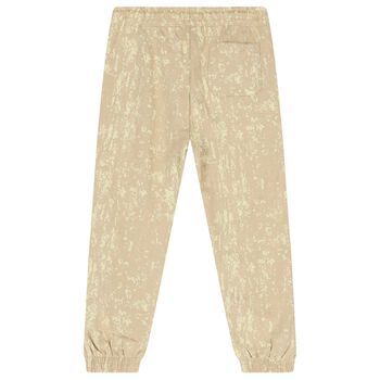 Boys Beige Logo Joggers