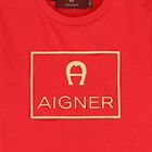 Younger Boys Red & Gold Logo T-Shirt, 3, hi-res
