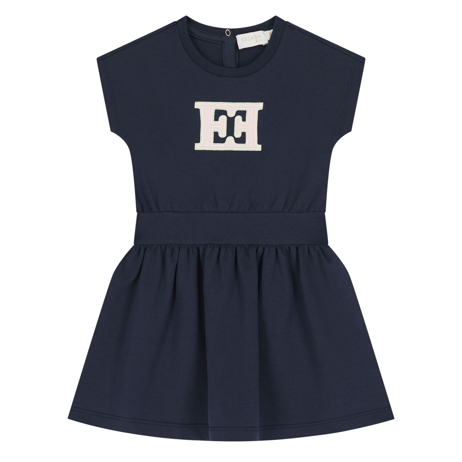 Younger Girls Navy Blue Logo Dress, 2, hi-res