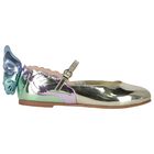 Girls Gold Butterfly Shoes, 1, hi-res