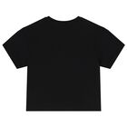 Girls Black Logo T-Shirt, 1, hi-res