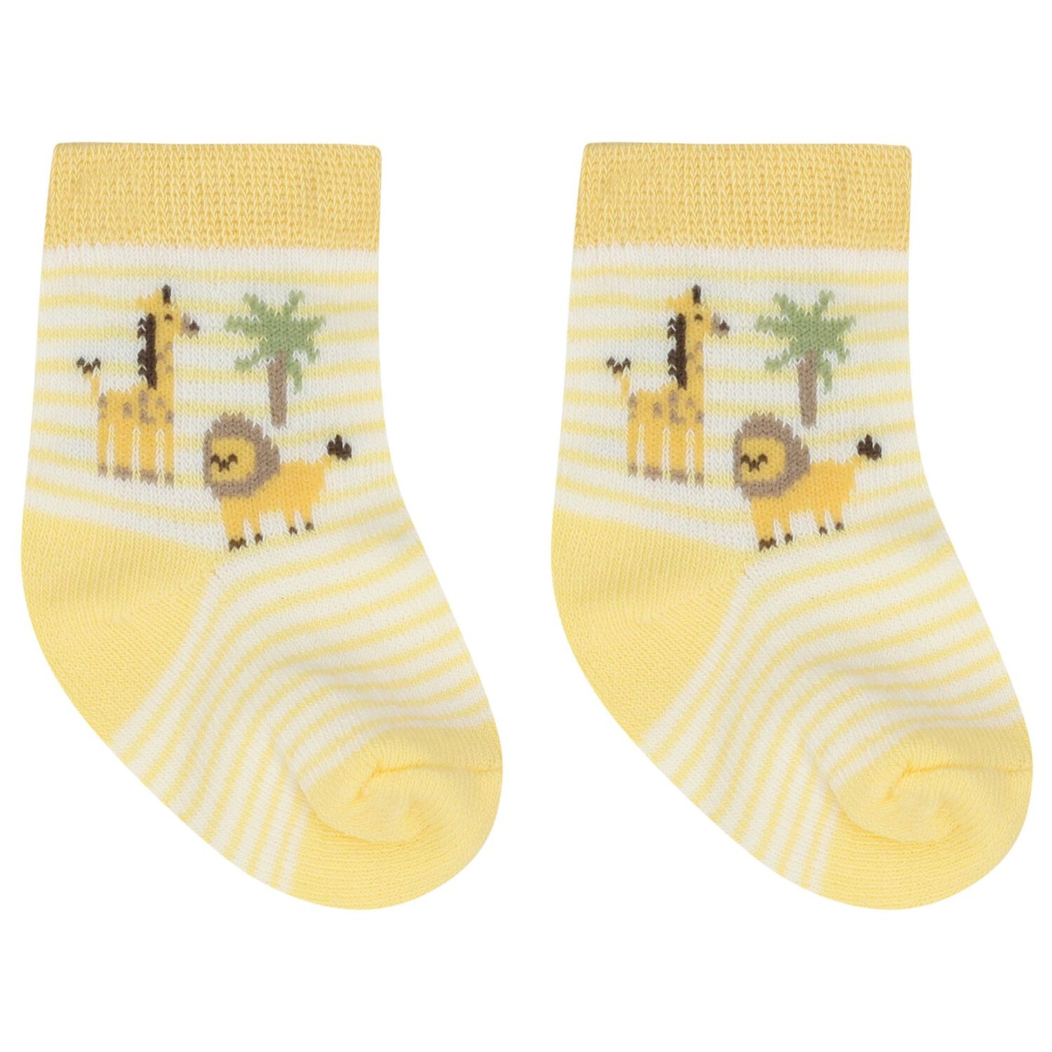 Baby Boys Yellow & White Socks ( 4-Pack ), 2, hi-res