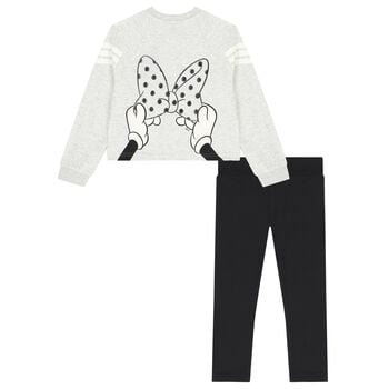 Girls Grey & Black Minnie Mouse Disney Leggings Set