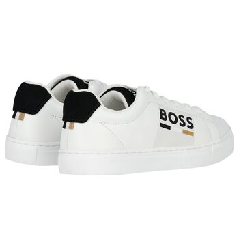 Boys White Logo Trainers