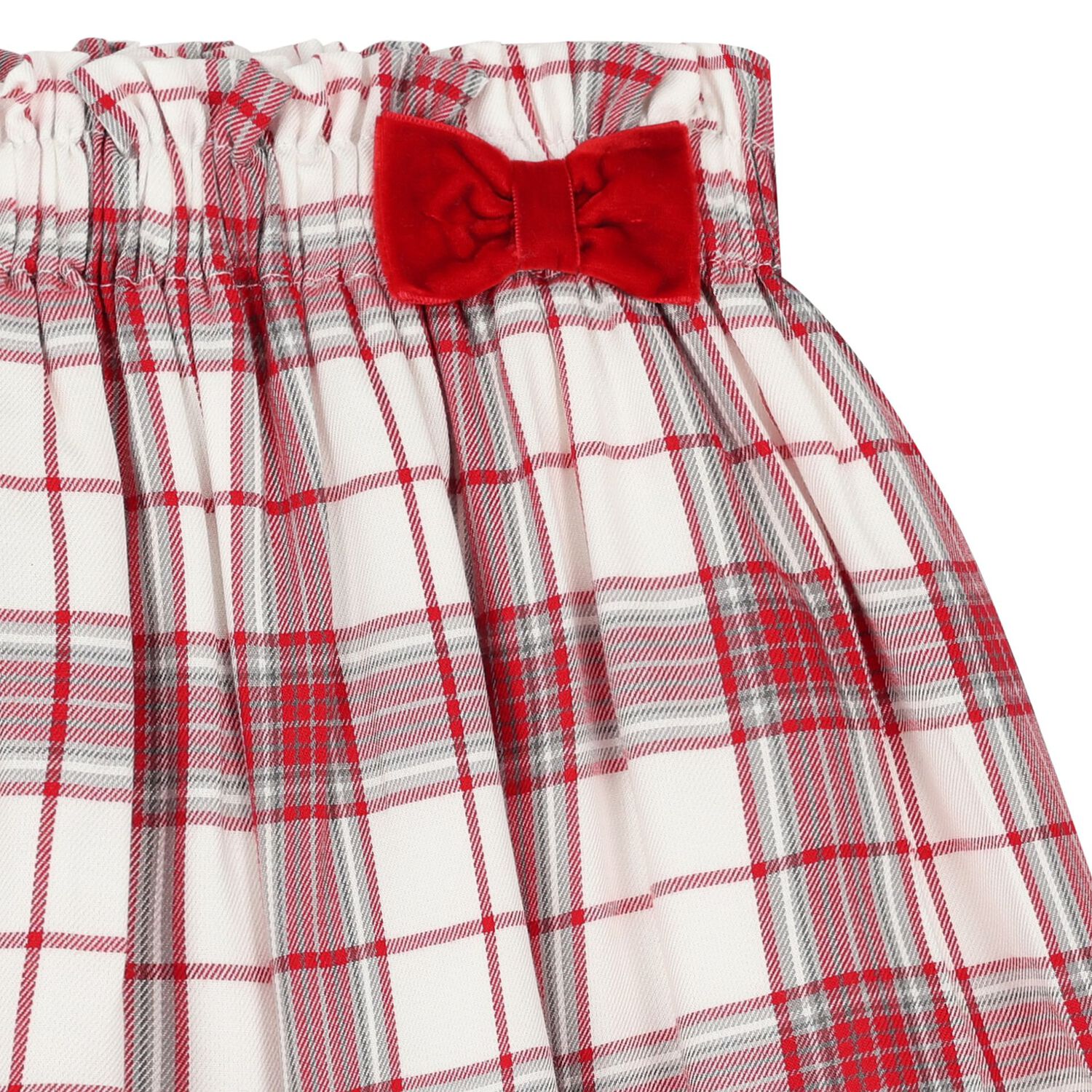 Girls White & Red Plaid Skirt, 1, hi-res