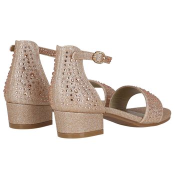 Girls Gold Embellished Sandals