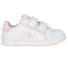 Younger Girls White Logo Trainers, 1, hi-res