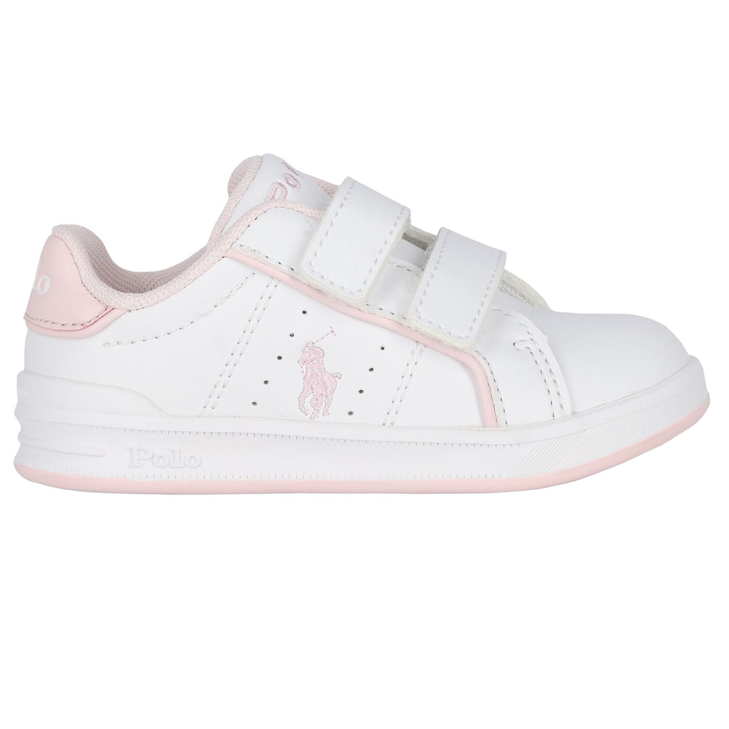 Younger Girls White Logo Trainers, 1, hi-res