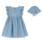 Younger Girls Blue Dress Set, 1, hi-res