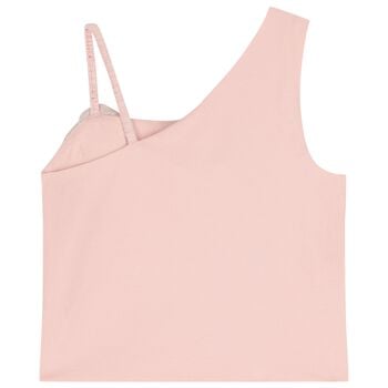 Girls Pink Rose Applique Top