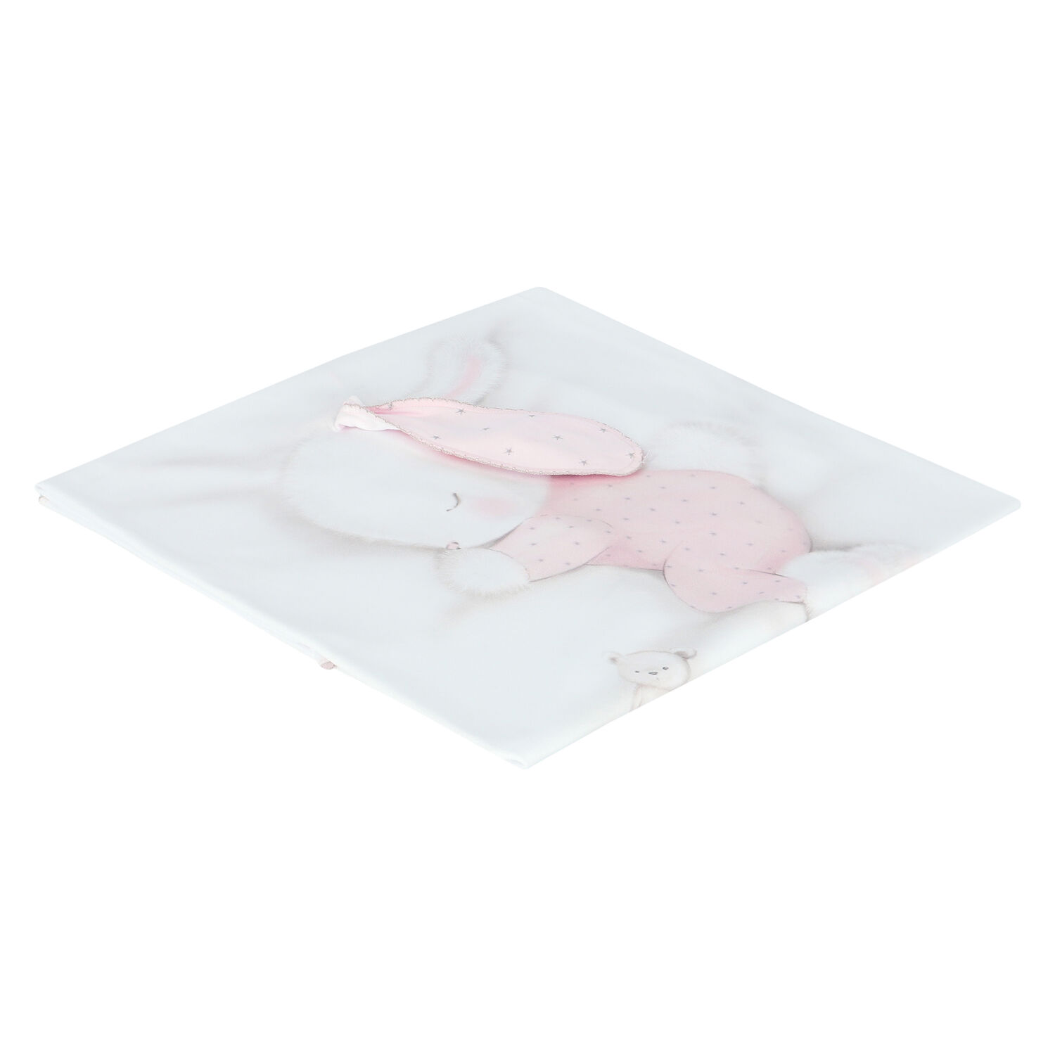 Baby Girls White & Pink Bunny Blanket, 1, hi-res