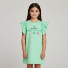 Girls Green Logo Dress, 2, hi-res