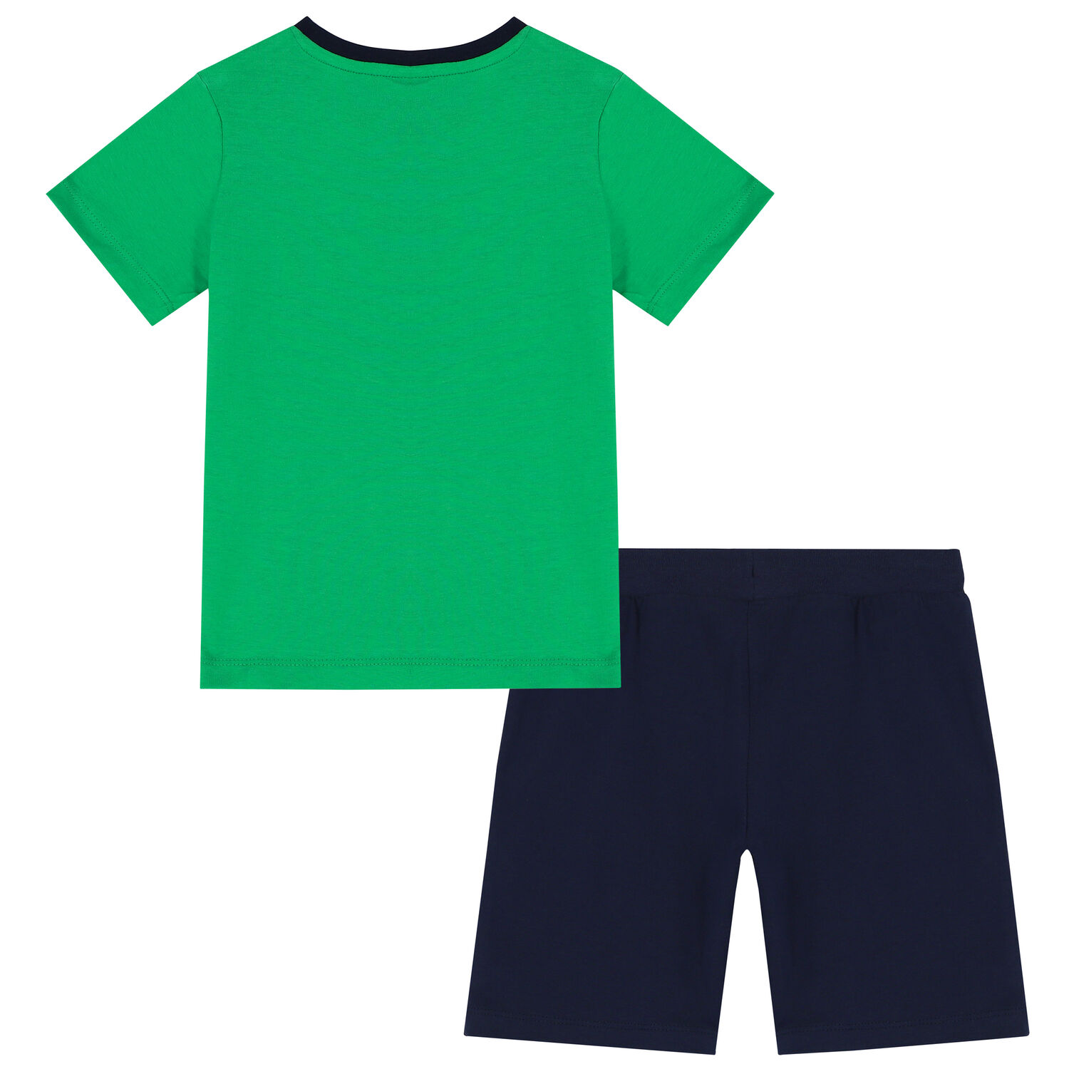 Boys Green & Navy Blue Dinosaur Shorts Set, 2, hi-res