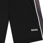Boys Black Logo Shorts, 1, hi-res