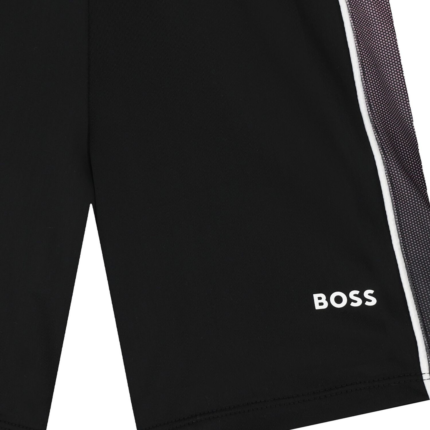 Boys Black Logo Shorts, 1, hi-res