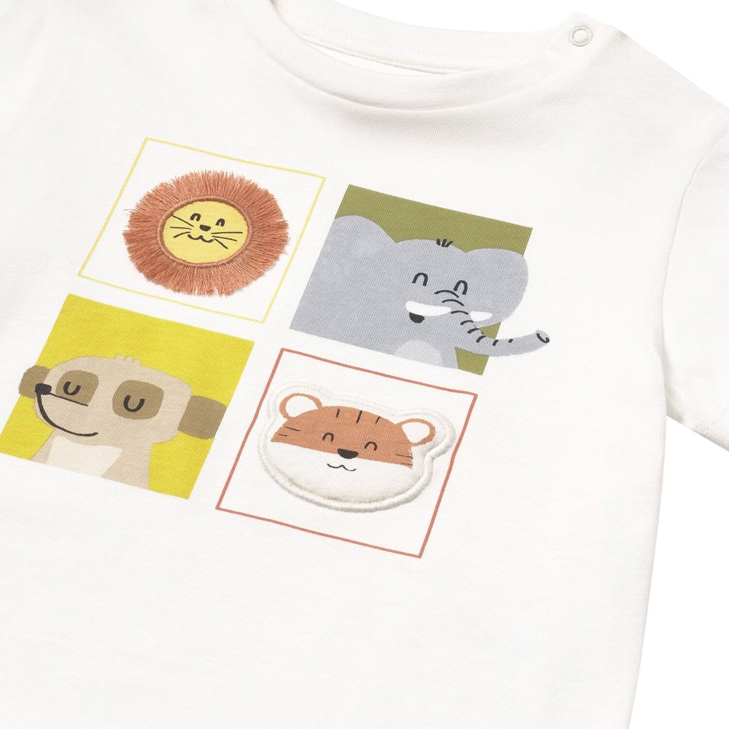 Younger Boys Ivory Jungle T-Shirt, 1, hi-res