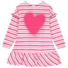 Girls Pink & White Striped Dress Set, 1, hi-res