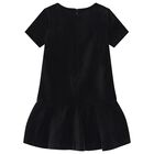 Girls Black Logo Dress, 1, hi-res