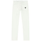 Boys White Logo Jeans, 2, hi-res