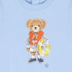 Baby Boys Blue Polo Bear Romper, 1, hi-res