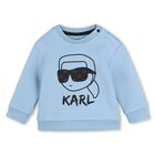 Younger Boys Blue & Beige Ikonik Karl Tracksuit, 1, hi-res
