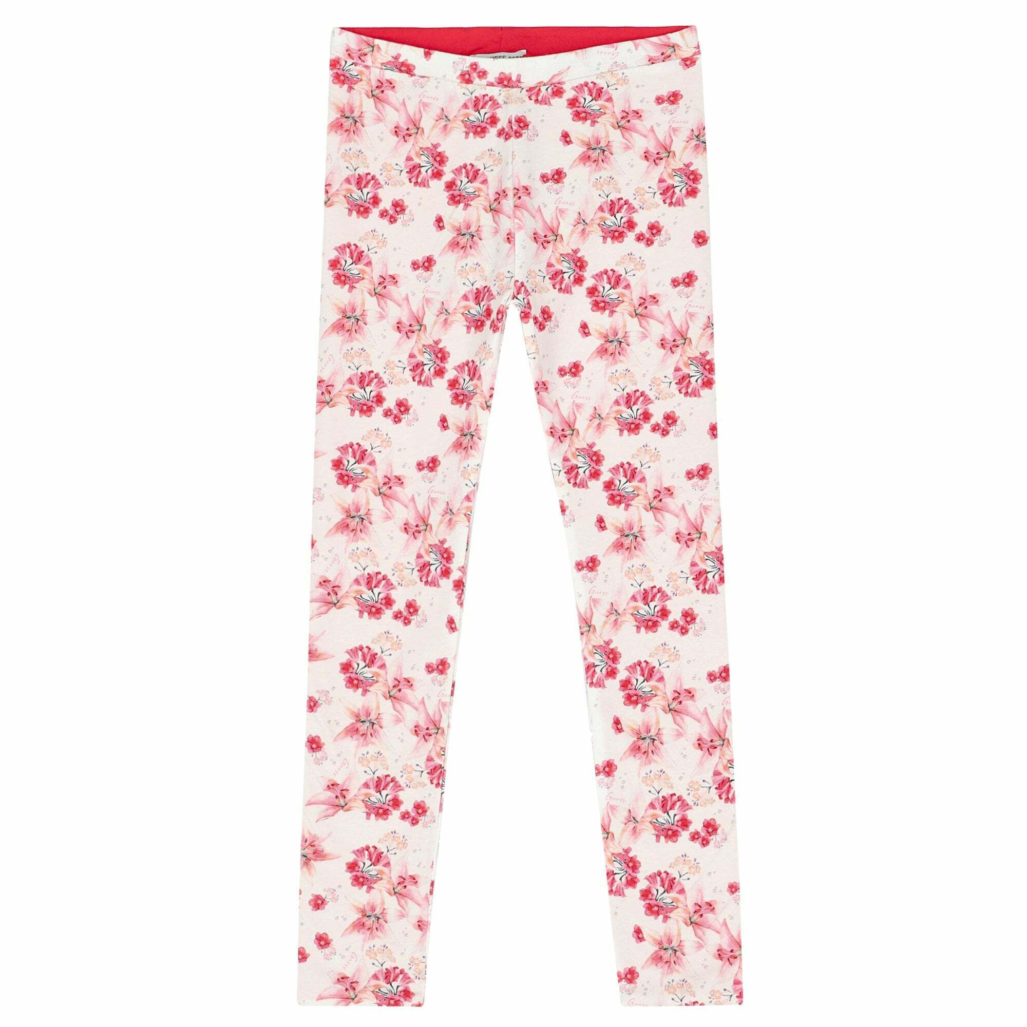 Guess Girls Pink Floral Reversible Leggings Junior Couture UK
