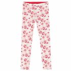 Girls Pink Floral Reversible Leggings, 1, hi-res