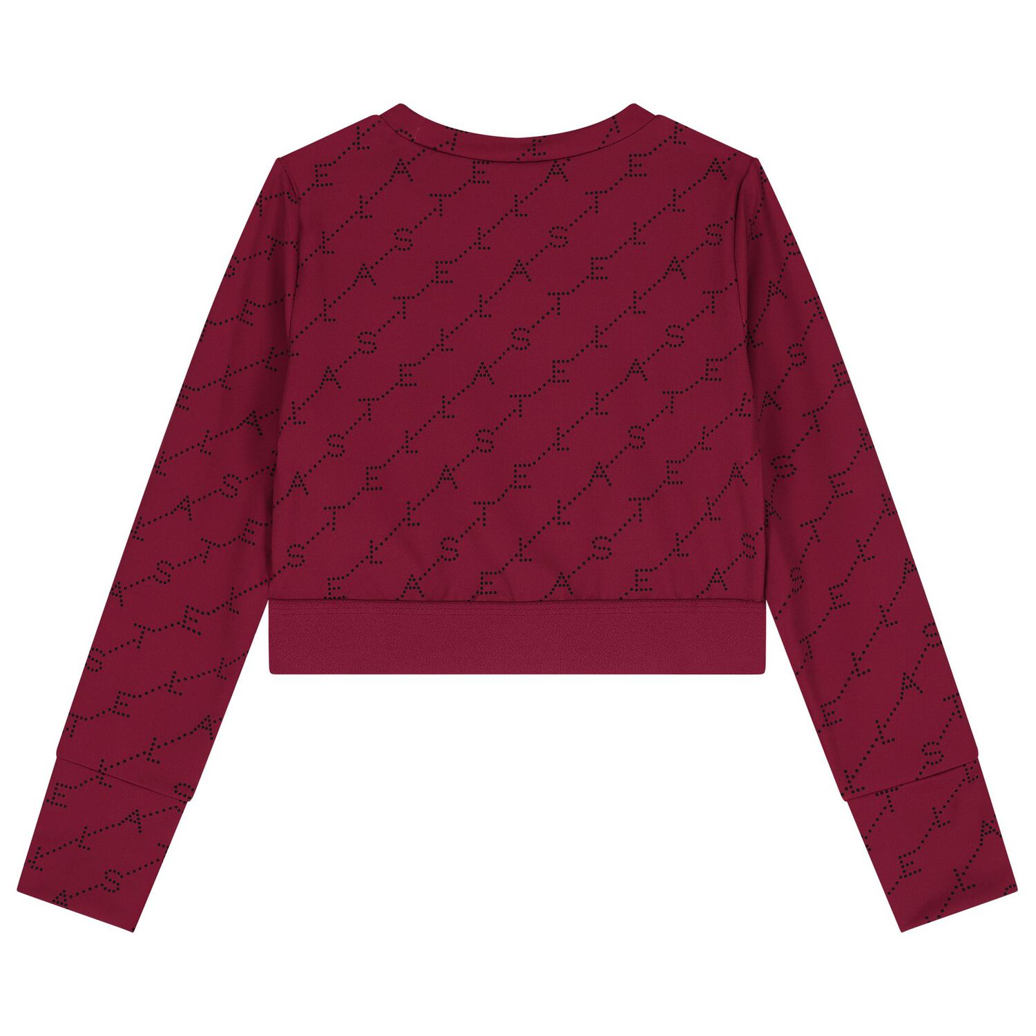 Girls Burgundy Logo Long Sleeve Top, 1, hi-res