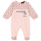 Baby Girls Pink Teddy Bear Logo Babygrow, 3, hi-res