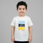 Younger Boys White Logo T-Shirt, 1, hi-res