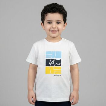 Younger Boys White Logo T-Shirt