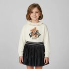 Girls Ivory Teddy Bear Sweatshirt, 1, hi-res