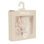 Baby Girls Beige Flower Headband & Clip Set, 2, hi-res