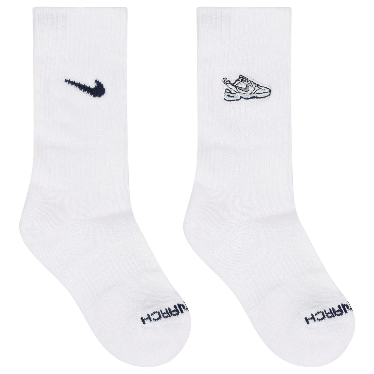 Boys Black & White Logo Socks, 1, hi-res