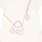 Younger Ivory & Pink Bag Logo Dress, 1, hi-res